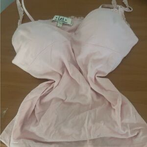 very cute pink tanktop ! beautiful lace straps